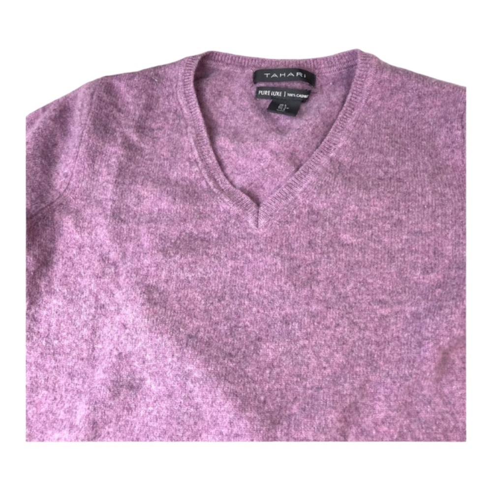Tahari Cashmere Long Sleeve Sweater Plum Color XS - Picture 4 of 6